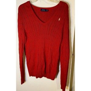 Polo Ralph Lauren Cable Knit Sweater Ref Long Sleeve Pullover Womens Sz Large